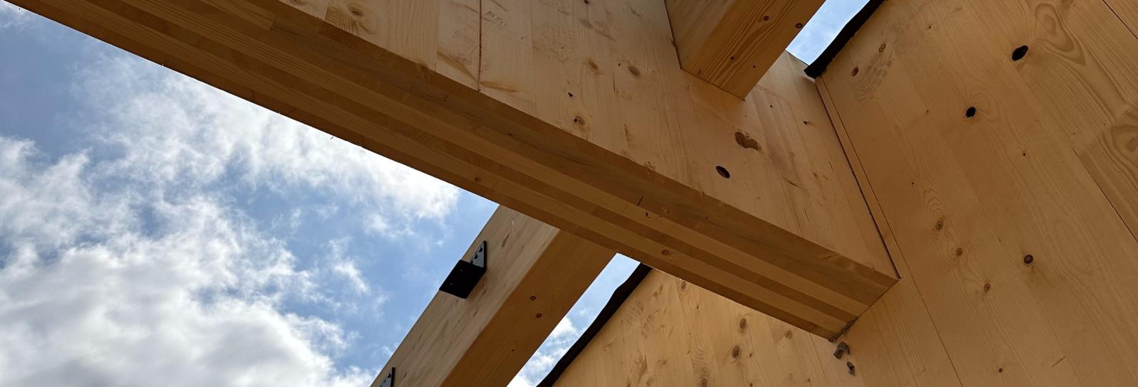 konstruktion i CLT (krydslamineret træ) fra Heerups Skoles tilbygning