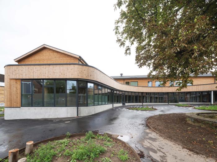 Billede af den nye tilbygning på Heerup Skole