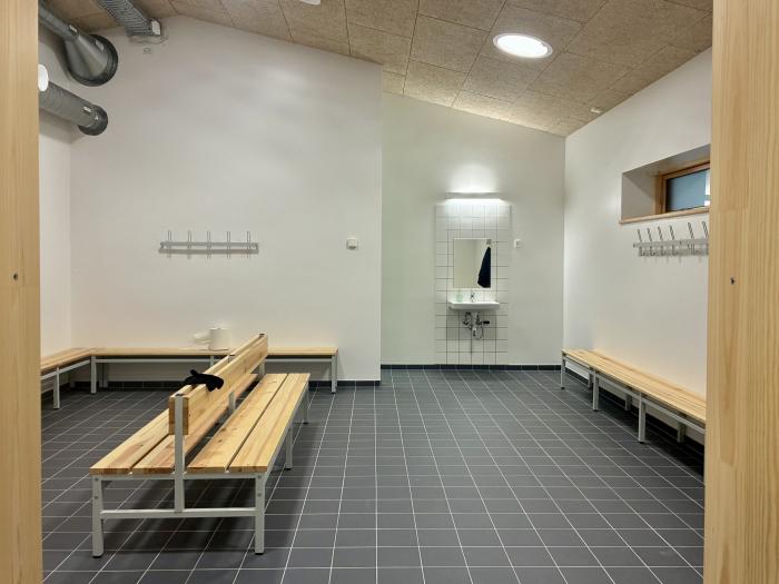 Omklædningsrum i det nye Bavnehøj klubhus