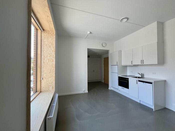 Køkken på et af de nye værelser